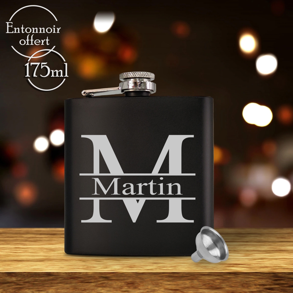 Flasque à Whisky Personnalisable En Inox - 175 Ml, Gravure Nom Ou Logo, Cadeau Personnalisé Pour Amateur De Spiritueux