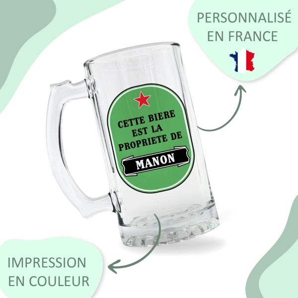 Chope à bière personnalisée - Modèle étoile