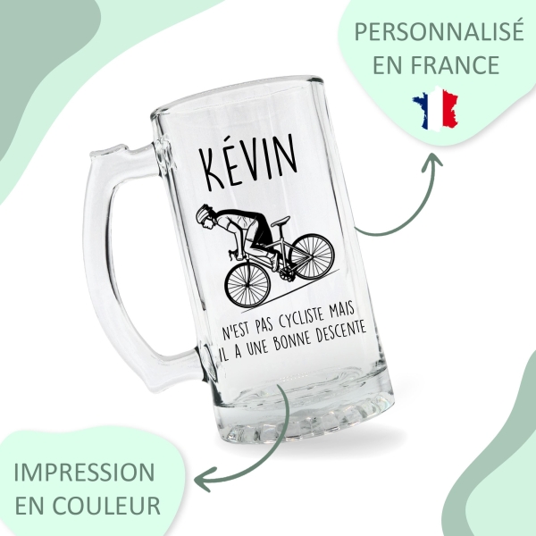 Chope à bière personnalisée - Modèle cycliste