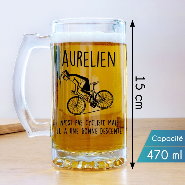 Chope à bière personnalisée - Modèle cycliste