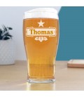 Verre à bière prénom étoile gravé