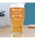 Verre à bière prénom + date gravé
