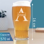 Verre à bière prénom gravé