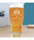 Verre à bière ruban + prénom gravés