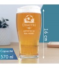 Verre à bière ruban + prénom gravés