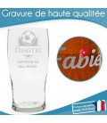 Verre à bière ruban + prénom gravés