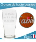 Verre à bière gravé