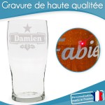 Verre à bière prénom étoile gravé