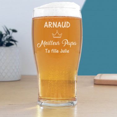 Verre à bière logo gravé