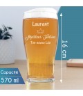 Verre à bière logo gravé