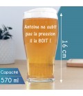 Verre à bière gravé