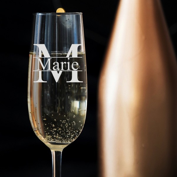 Verres à champagne prénoms gravés