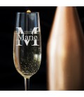 Verres à champagne prénoms gravés
