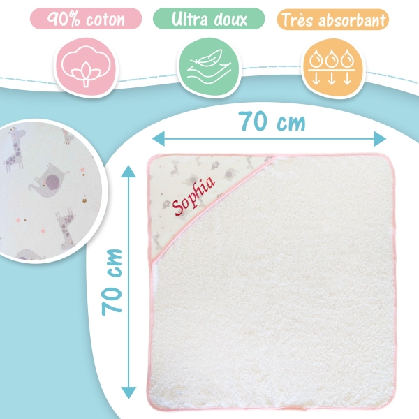 Sortie de bain brodée