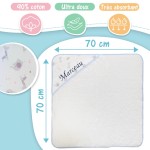 Sortie de bain bleu brodée