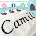 Sortie de bain blanche brodée