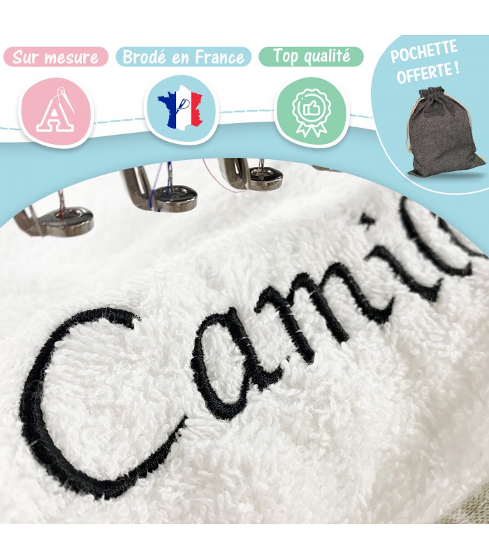 KDO AGIC Cape de Bain bébé Personnalisable - Sortie de Bain 100% Coton