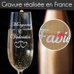 Flûtes à Champagne gravées "Coeur"