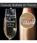 Flûtes à Champagne gravées "Coeur"