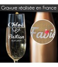 Flûtes à Champagne "Amour Infini" gravées