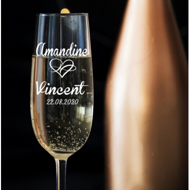 Flûtes à Champagne "Amour Infini" gravées