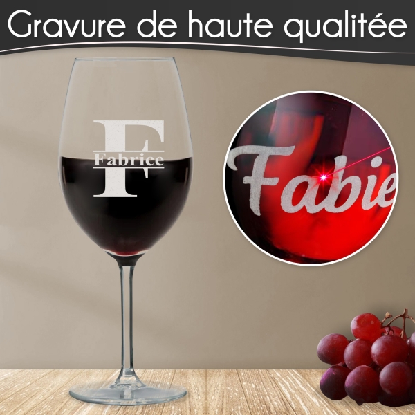 Verre à Vin personnalisé "Initiales"