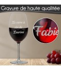 Verre à vin texte gravé