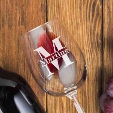 Verre à Vin personnalisé "Initiales"