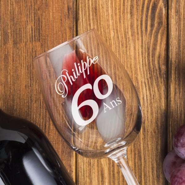 Verres à vin Anniversaire gravés
