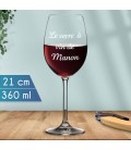 Verre à vin texte gravé