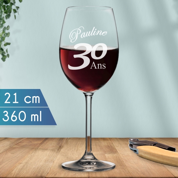 Verres à vin Anniversaire gravés