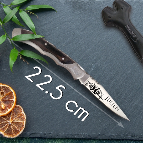 Couteau laguiole baroque gravé