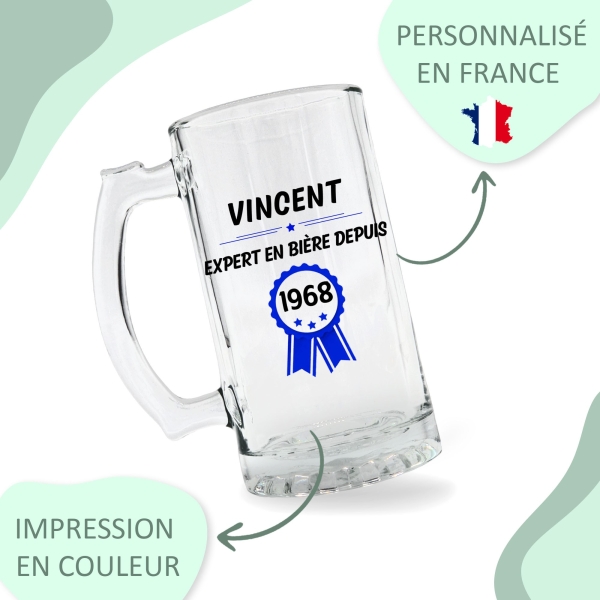 Chope à bière personnalisée - Modèle année