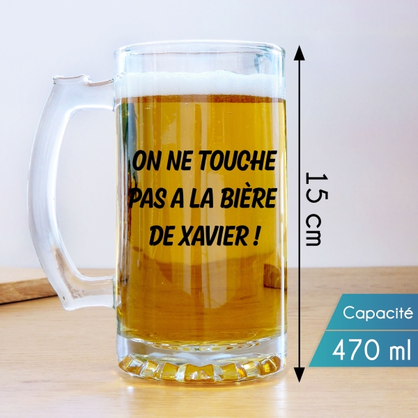 Chope à bière personnalisée - Modèle texte