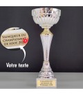 Trophée or et argent personnalisable - Modèle Pêche