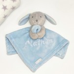 Doudou Lapin bleu personnalisé