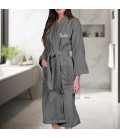 Peignoir de bain anthracite femme personnalisé