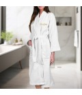 Peignoir de bain blanc femme personnalisé