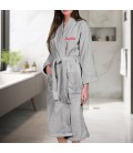 Peignoir de bain gris femme personnalisé