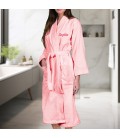 Peignoir de bain rose femme personnalisé