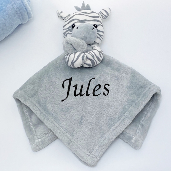 Doudou zèbre personnalisé - Prénom brodé