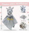 Doudou zèbre personnalisé - Prénom brodé