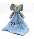 Doudou personnalisé Elephant bleu