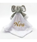 Doudou personnalisé Elephant blanc