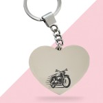 Porte-clés cœur personnalisé - Modèle Moto