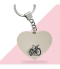 Porte-clés cœur personnalisé - Modèle Moto