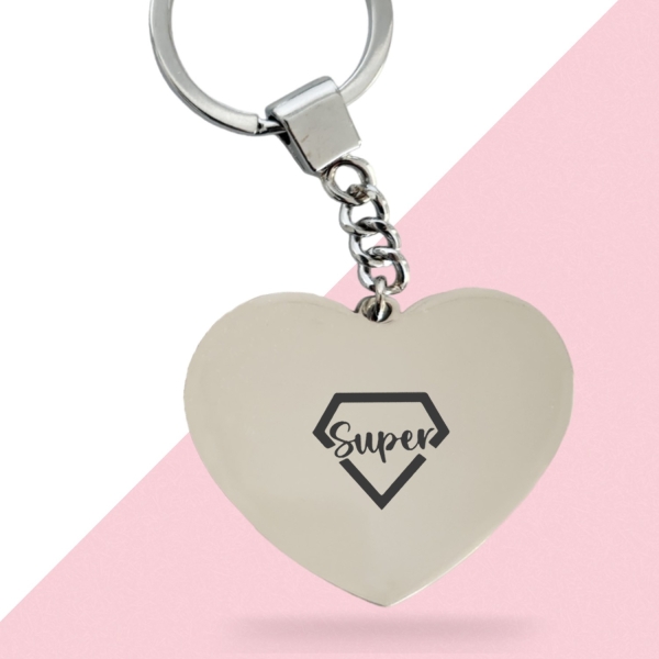 Porte-clés cœur personnalisé - Modèle Super