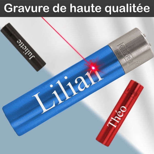 Briquet clipper noir personnalisé