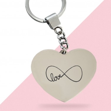 Porte-clés cœur personnalisé - Modèle Infini