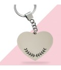Porte-clés cœur personnalisé - Modèle Lauriers